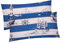 Seersucker Kissenbezug - 2er Set in 40x80cm - Leuchtturm, Maritime, Anker, Schiff - Kopfkissen-Bezug, Kissenhülle, Doppelpack 100% Baumwolle (736/2)