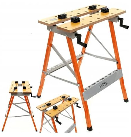 Werkbank 605 x 635 x 780 mm Klappbar Mobil Tragkraft 100 kg Maß- und Winkelskala Handwerker
