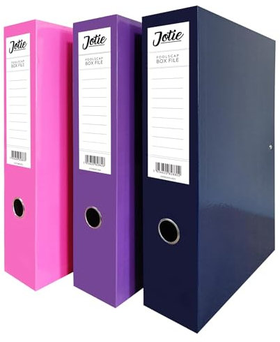 3 x Foolscap Box Files 75mm Spine Assorted Folders for Paperwork A4 Document Organiser File Box Folder Glossy Cover Metal Lockspring Clip & Improved Lid Clip Craft Storage Paper Organiser