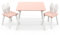GOPLUS 3tlg. Kindersitzgruppe, Kindertisch mit 2 Stühlen, Kindermöbel Set mit Kaninchenohren-Rücklehne, Sitzgarnitur Kinder für Kinderzimmer (Rosa)