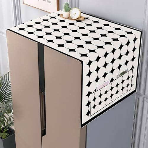 RobustWeg Multi-functional Refrigerator Cover,Dust-proof Refrigerator Protective Cover,Washing Machine Dust Cover Cloth,oven Cover Cloth,with Side Storage Pockets,for Washing Machines,dryers
