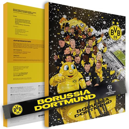 Borussia Dortmund Adventskalender inkl. Autogrammkarten und Poster - Plus Schal BVB 09