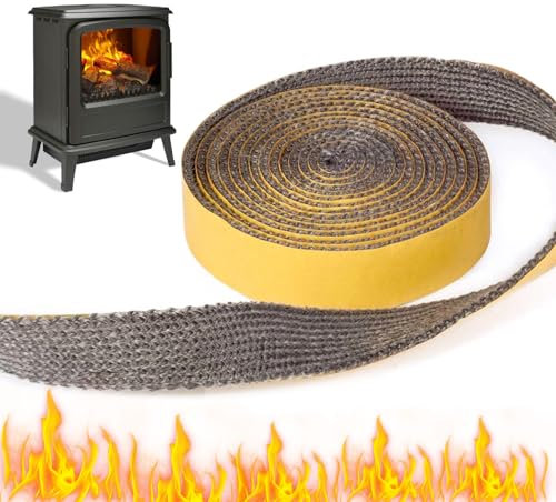 Filo sigillante per stufa 25 mm Guarnizione Stufa a Legna 3m x 25mm x 3mm Guarnizione Stufa a Pellet Guarnizione Adesiva Guarnizione Alta Temperatura Guarnizione Forno