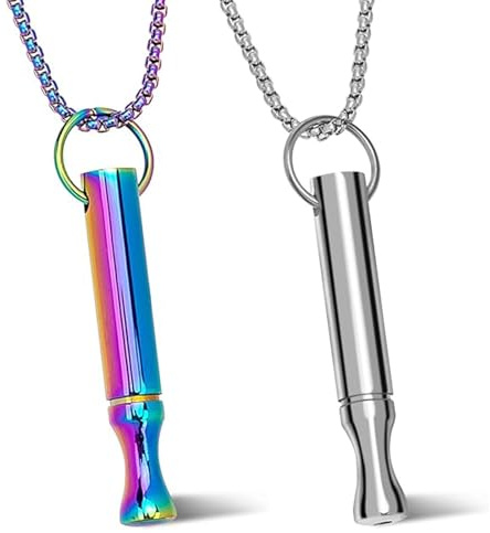 2 Pcs Breathing Necklace, Anxiety Necklace, Breathlink Necklace, Anxiety Breathing Necklace, Anxiety Relief Whistle Necklace for Cessation, Meditation