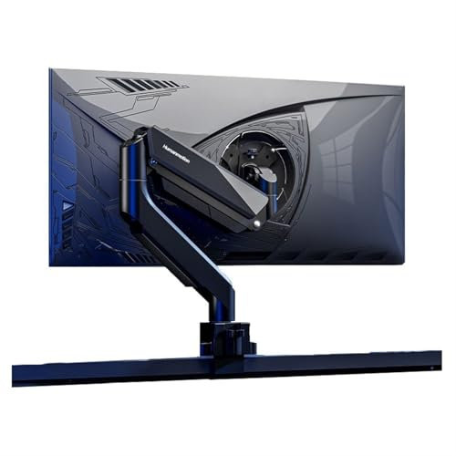 Monitor Halterung 17-45 Einzelmonitorhalterung, Monitorarm aus Aluminium mit Gasfeder, verstellbarer Ständer, VESA 75/100 mm mit Klemme und Tüllensockel, hält bis zu 35 Pfund Monitor Arme(Schwarz)