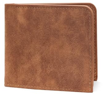 AfitLulu Herren Geldbörse, Mode Retro Bifold Wallets Slim Wallet für Männer mit Doppelschicht Bargeldfächer 5 Kartenfächer 1 Foto Slot, Braun, 4.33*3.62*0.39inches, Modern