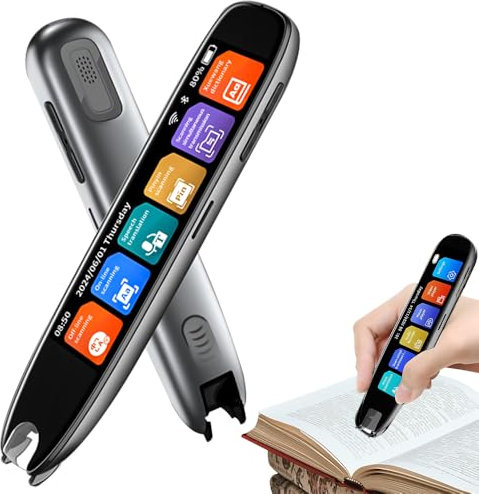 Vmxlso Übersetzungsstift, 142 Sprachen Übersetzer Stift, Smart Pen mit 3,7 Zoll Touchscreen, Translator Pen Echtzeit-Scan-Lesestift, Sprach Pen für Lernen, Meetings, Reisen