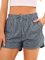 Wikoan Short de Pyjama pour Femme Été Taille élastique Short de Nuit à Carreaux Bas de Pyjama Coton Court avec Poches Noir XL