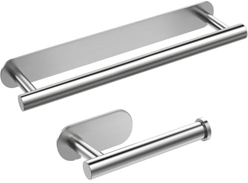AIKER Porta Asciugamani Bagno,Porta Carta Igienica Adesivo Versione Aggiornata Inossidabile SUS304 Ispessito Accessori Bagno,Nessuna Perforazione Richiesta,Forte Aderenza,Impermeabile E Antiruggine