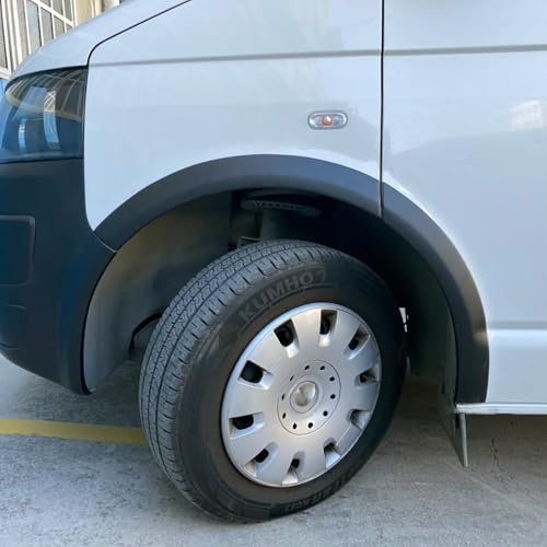 Radlaufleisten kompatibel mit VW Transporter T5-T5.1 2003–2015 | kompatibel mit Volkswagen Transporter T5-T5.1 2003-2015 (Kurzer Radstand/Schiebetür links) - Mattschwarz