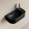 EMKE Aufsatzwaschbecken 400x215x120 mm - Kompaktes und elegantes Waschbecken für kleine Badezimmer und Gäste-WC - Armatur rechts, Wandmontage, schwarz matt