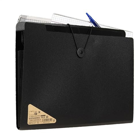 -Aktenordner, Fächermappe, Ordnungssystem-Etiketten, A4-Dokumentenaufbewahrung, farbcodiertes Etikettensystem, 32,5 x 25 x 3 cm, Büro, Schule, Zuhause, Papiermanagement