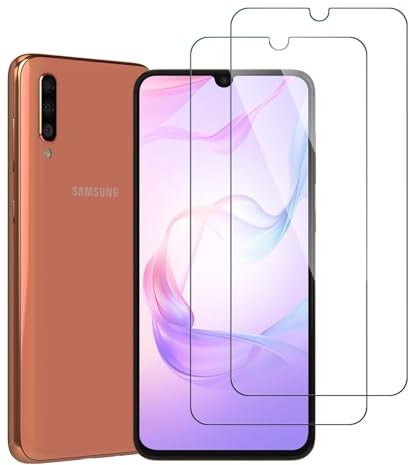 Sunyinice 2 Stück Panzer Schutz Glas für Samsung Galaxy A70 Panzerglas, Schutzfolie für Samsung Galaxy A70 Schutzglas, 9H Härte, HD Displayschutzfolie, Full Screen Displayschutz
