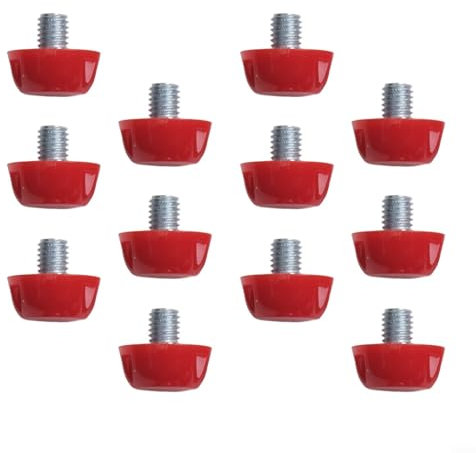 Juego de 12 tacos de repuesto de plástico para zapatos de fútbol para un rendimiento óptimo en fútbol (rojo, 7 mm + 10 mm)