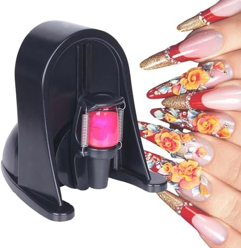 Electric Nail Polish Lacquer Shaker, Professional Gel Liquid Bottle Manicure Salon Shaking Machine for Nail Art, Touch Type Button, Tattoo Ink Pigment Adjustable Mixer