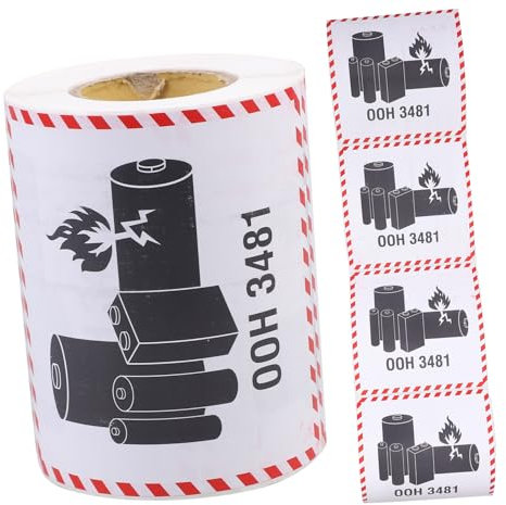 Gadpiparty 300pcs Lithium Batteries Shipping Labels Warning Stickers for Lithium Batteries Caution Labels for Logistics