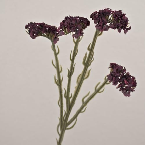 artplants.de Künstlicher Zweig Strandflieder AYISHA, Burgunderrot, 65cm | Trockenoptik - Kunst Fliederzweig