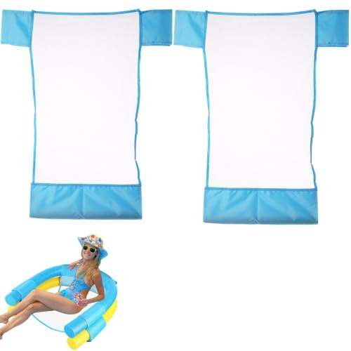 2 Stück Pool Schwimmstuhl,50 X 43cm Luftmatratze Pools, Schwimm PoolNudel, Schwimmbad Sitze Super Auftrieb Schwimmsitz, Poolsitz, Schwimmnudel Mit Netz(Pool Nudel Nicht Enthalten)