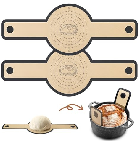 WGIDSKKI Silikon Backmatte für Dutch Oven 2 Stück, Backmatte Brot, Antihaft, Wiederverwendbare Backunterlage für Teig, leicht zu reinigen, Brotmatte für Backofen