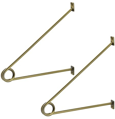 SOTECH Rundstabhalterung 260 x 250 x 20 mm Antik Gold galvanisiert | für Garderobenstangen bis Ø 30 mm Garderobe Küchenreling uvm.