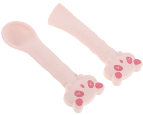 DIKACA 2 Stück 2 Stück-Pack Katzen Dosenöffner und Futterschaufel aus Silikon Kleine Futterlöffel für Nassfutter Rosa Multifunktional und Sicher für Katzen und Hunde