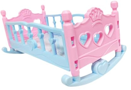 MagiDeal Doll Crib,Pretend Play,Role Play,Creative,Educational for Kids Girls Gift Doll Bed Rocking Cradle for 28cm/ 11inch Dolls