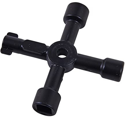 Amtech S4600 4-Way Plumbing Key, Multi-Functional Utility Key, Radiator Key, Tap Key, Unlocks Electric, Gas and Water Meter Boxes
