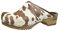 Sanita Caroline offener Clog | Original handgemacht | Leder-Holzclogs für Damen | Braun Kuh | 42 EU