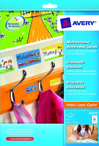 Avery Zweckform E3213 Quadrat Vielzweck-Etiketten, wiederablösbar