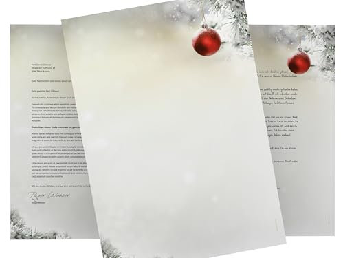 Weihnachtsbriefpapier | Stille Nacht | 100 Blatt weihnachtliches Motivpapier DIN A4 | Briefpapier