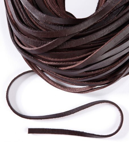Lederband, Lederriemen 5 m. Breite 9-10 mm. Dicke 2,5 mm. Braun