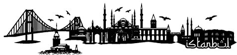 Skyline4u Wandtattoo Istanbul Skyline mehrere Größen 170 x 37cm schwarz