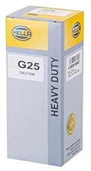 HELLA 8GA 002 072-291 Glühlampe - Sockelglühlampe - Heavy Duty - 24V - 15W - Sockelausführung: BA15s - Schachtel - Menge: 10