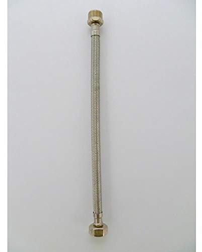 'saneaplast metalsant. 384011 – Brauseschlauch Fontan m-h 3/8 – 3/8-40 cm Inox/Kautschuk S & M