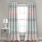 Lush Decor Elefant-Streifen-Vorhänge, Muster, Lichtfilterung, Fensterpaneel-Set für Wohnzimmer, Esszimmer, Schlafzimmer, 132 cm B x 213,4 cm L, Türkis und Rosa