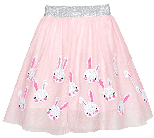 Mädchen Rock Rosa Hase Kaninchen Pailletten Funkelnd Tutu Tanzen Gr. 128-134