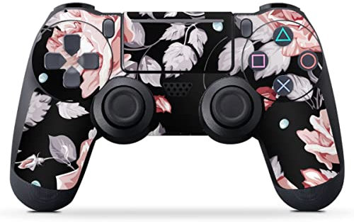 DeinDesign Skin kompatibel mit Sony Playstation 4 Pro Controller Folie Sticker Rose Blume Pattern