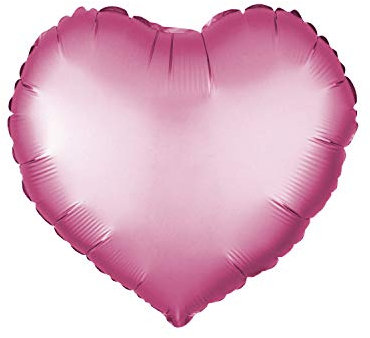 Kopper-24 Folienballon Herz 45 cm Luftballon Hochzeit Helium Ballon 18 Zoll Heliumballon Heart Love Valentinstag Herzballon XL Geburtsatag Party Deko Dekoration bunt JGA Folie Sterne (Pink (matt))