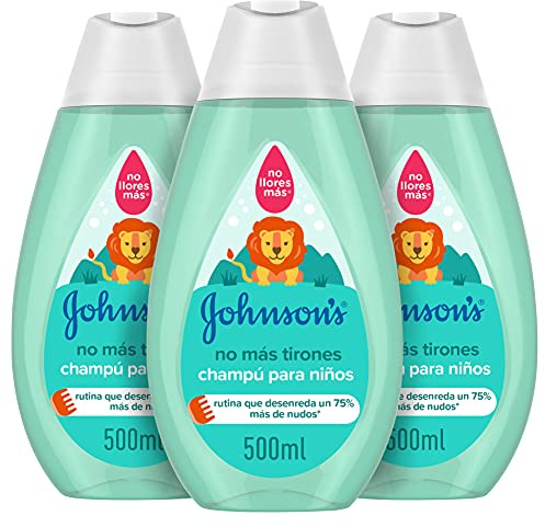 Johnson's No More Shampoo for children, leaves hair soft, smooth and easy to style - 3 x 500 ml