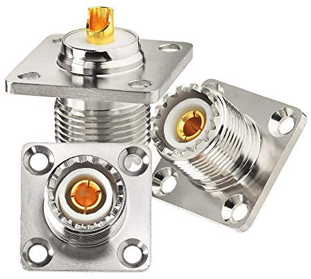 Superbat Wlaniot SO239 Buchse Adapter 4 Löcher Panel Chassis Mount SO-239 Chassis Mount Connector SO239 Lötstecker Flansch Lötbecher 3 Stück