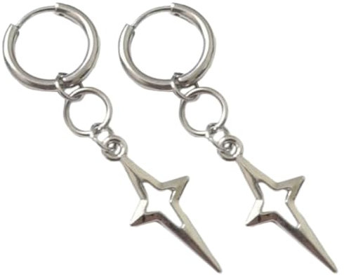 Y2K Unregelmäßige Stern-Ohrringe für Damen, süß, cool, Hottie, modisch, verstellbare Quasten, Ohrringe, Party-Schmuck, Accessoires für modische Verkleidungen, Metall, Kein Edelstein