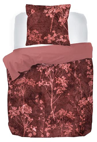 Kayori Satin-Bettwäsche-Garnitur Kimora Farbe Rot Größe 155x220+80x80cm Wendebettwäsche Baumwolle Fair Trade