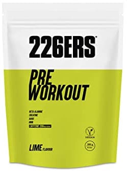 226ERS Pre Workout | Suplemento en Polvo Pre-Entreno con L-Arginina AKG, HMB, Creatina, Beta-Alanina y Cafeína | Vegano, Sin Gluten, Sin Azúcar y Sin Lactosa, Sabor Lima - 300gr