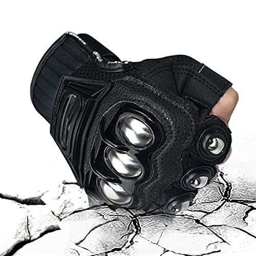 KUMADAI Fahrradhandschuhe, MTB Fingerlose Handschuhe/Motorradhandschuhe/Reithandschuhe/Kletterhandschuhe (Fingerlose, L)