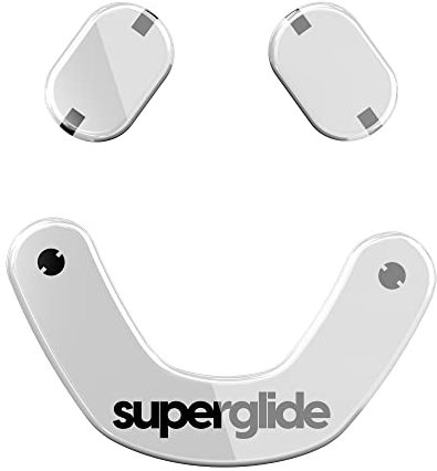 Superglide – schnellste und glatteste Mausfüße/Schlittschuhe aus ultrastarkem, makellosem Glas, superschnelle, Glatte und langlebige Sohle für SteelSeries Prime Mini Wired/Wireless [Weiß]