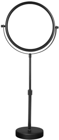 Nicesail Tischspiegel Höhenverstellbar Schwarz Kosmetikspiegel mit Vergrößerung 5X,Durchmesser 20cm