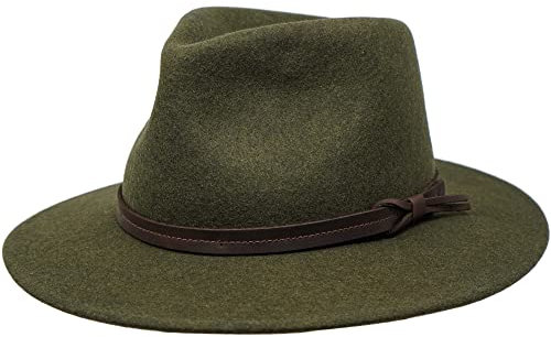 The Lawrence Filzhut mit flacher Krempe, wasserabweisend, im Trilby-Stil, Tiefes Moos, M