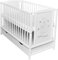 Dedstore-Baby Babybett mit Matratze 120x60 cm Höhenverstellbar - Babybett Komplett Set - Beistellbett Baby Weiß mit Motiv Bär Sweet Dreams - Baby Bett - Kinderbett - Babybetten - Bett Baby - Bed
