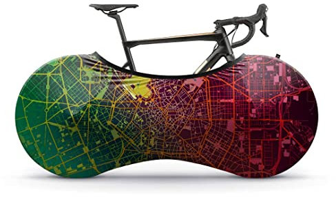 Velo Sock Bicycle Indoor Cover for Storage and Transportation, Stretchy Dirt Proof Fabric, Bike Travel Protection Cover, Multiple Designs, Stylish Accessory for Adult Bike - Milan