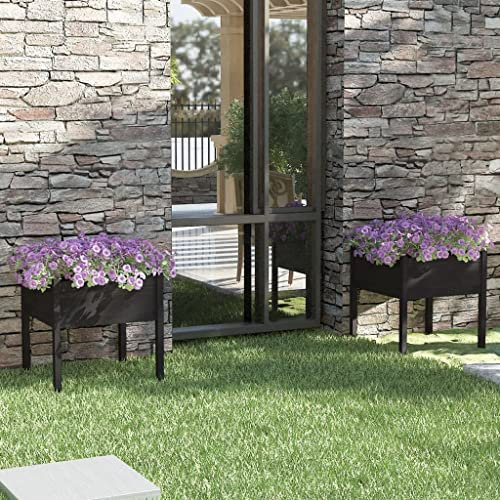 WIFESE 2 STK. Pflanzkübel Schwarz 70x70x70 cm Massivholz Kiefer Blumentopf Gross Hochbeet PflanzküBel Groß AußEn BlumentöPfe Pflanzentopf Blumentopf Set Hochbeet Balkon PflanzküBel Hoch Quadrat